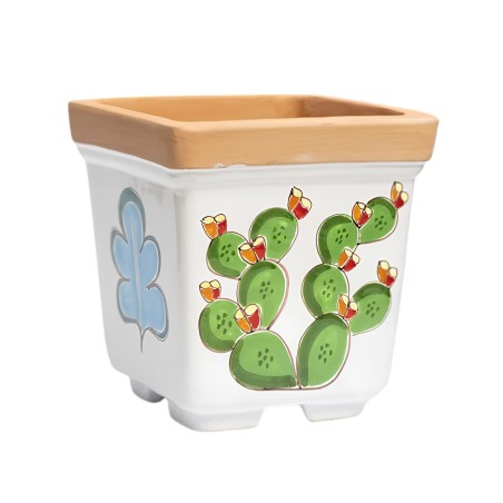 Vaso Porta Pianta fico d'india ceramiche artigianali de simone Folk VSPQFC Vaso Porta Pianta fico d'india ceramiche artigianali de simone Folk VSPQFC